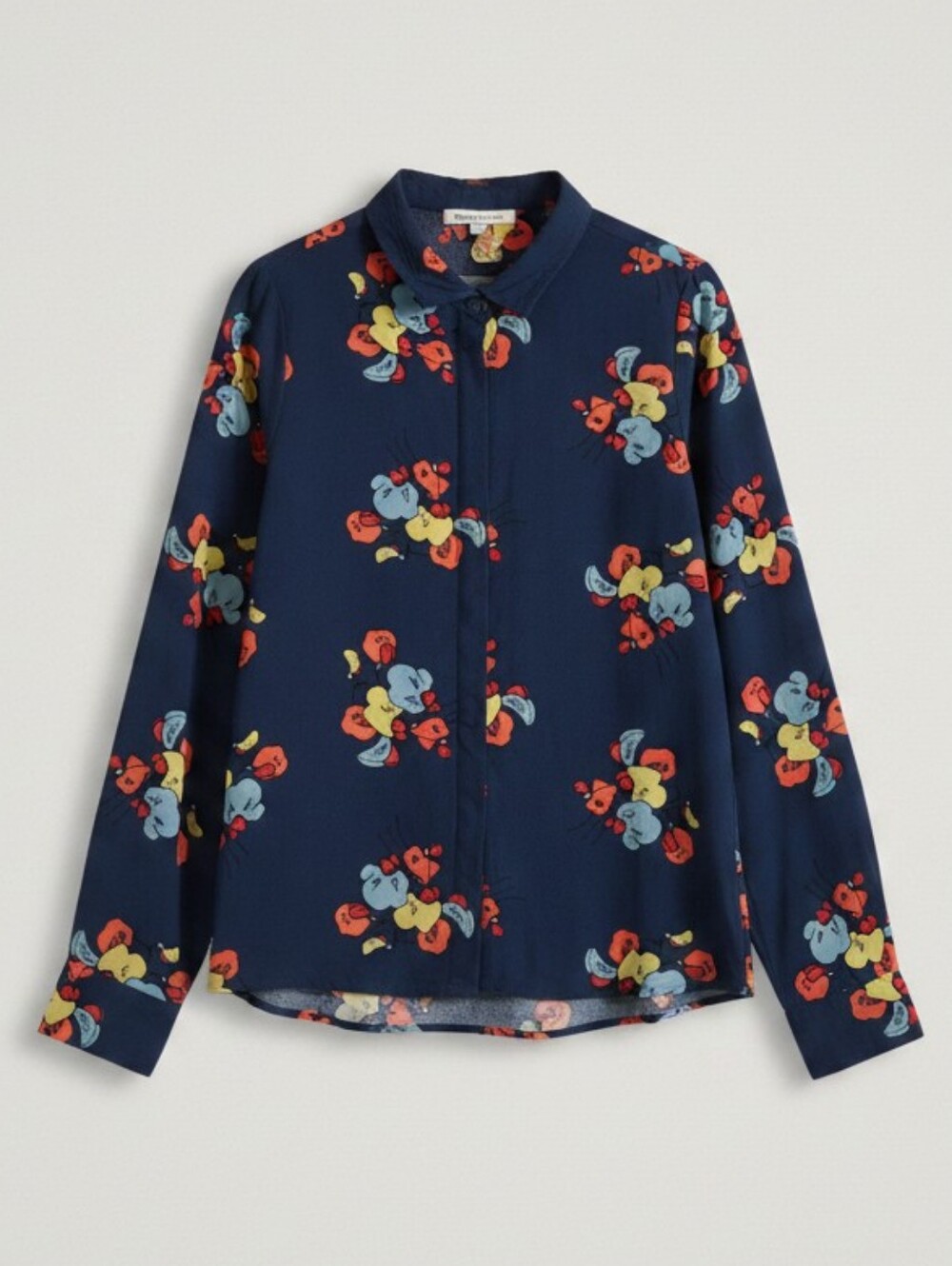 emilyandfin Navy Floral Button-Up Blouse